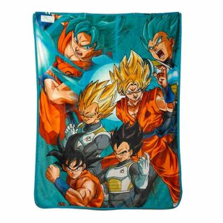 Just Funky Official Dragon Ball Plush Soft Fleece Blanket Throw 45 X 60 In