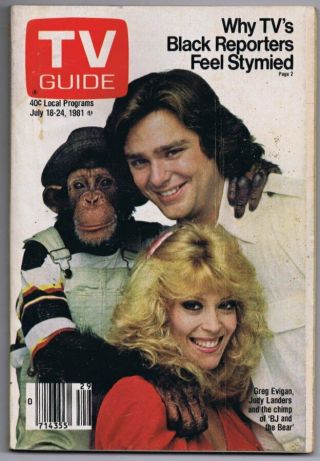 Vintage July 18 1981 Tv Guide No Label Bj And The Bear Greg Evigan