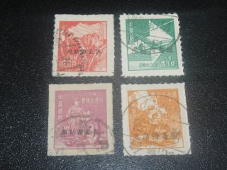 China Taiwan 1949 Sc 97,  C1,  E1,  F1 Unit Stamp Surch Postal Vf Set