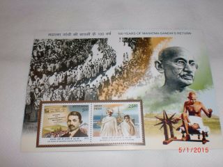 - India Stamps - Souvenir Sheet - " 100 Years Of Mahatma Gandhi 