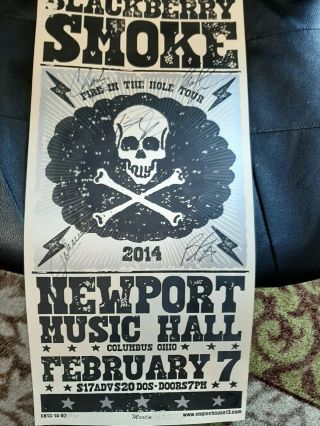 Blackberry Smoke Concert Poster 2/7/14.  Signed Autographs All Members.