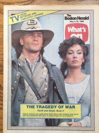 1986 Boston Herald What’s On Tv Weekly Patrick Swayze Leslie Anne Down