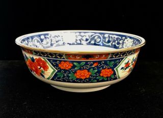 Vintage Tiffany & Co.  Imari Asian Porcelain Bowl Oriental Peony Flower 7 5/8 "
