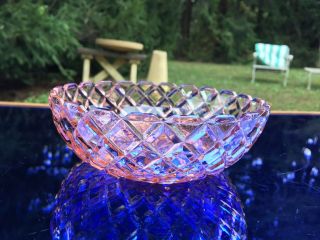 Hocking Pink Waterford Waffle 5.  5 " Cereal Bowl Depression Glass Rare 38 - 44