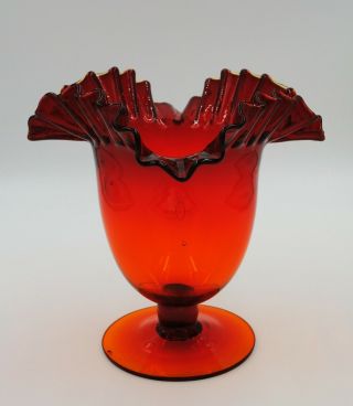 Vintage Blenko Hand Blown Glass Urn/Vase - 388 - Tangerine 2 2