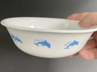 Vintage Corelle Ocean Dance 3 Cereal Soup Bowls 6 ¼” Wide With Blue Dolphins