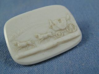 Antique Intaglio Tassie White Porcelain Glass Seal Royal Carriage Coach & Horses