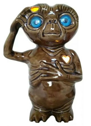 Vintage E.  T.  Extra Terrestrial Ceramic Light Up Lamp Figurine