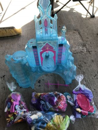 My Little Pony Castle Playset Blue With Ponies Mirrors Accessories