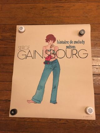 Rare Serge Gainsbourg Histoire De Melody Nelson Promo Poster.  Lita.  D.  Christie