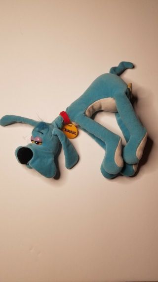 Vintage Foofur Blue Dog Plush Stuffed Animal Toy 11 Inch