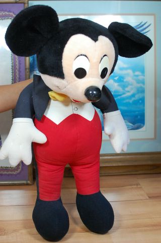 Hasbro Softies Mickey Mouse Large Plush Soft Toy 26 " 70s Walt Disney Disneyland