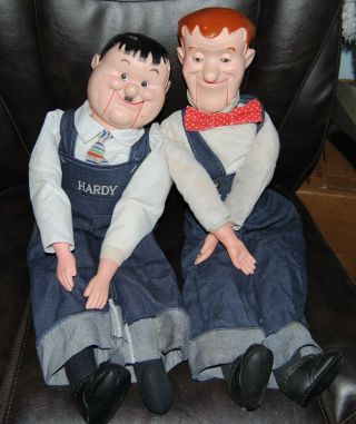Vintage Goldberger Ventriloquist Dolls Stan Laurel And Oliver Hardy 1980 