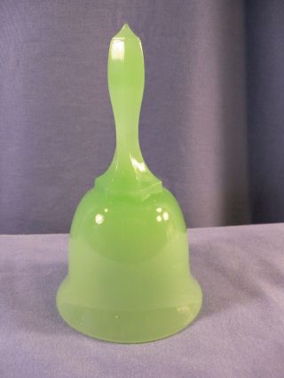 Vintage Fenton Jadeite Jade Green Glass Bell 6 1/4 " Tall