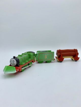 Thomas Train Trackmaster Motorized Snow Clearing Henry Plow W/ Tender & Log Car