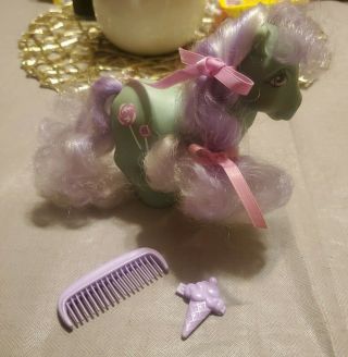 Vintage G1 My Little Pony Candy Cane Ponies Dreams With Hair Barrette Comb