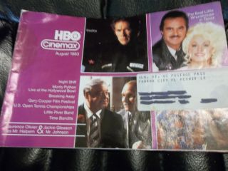 Vintage August 1983 Hbo/cinemax Home Box Office Guide