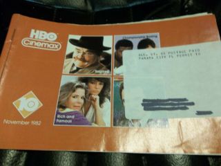 Vintage November 1982 Hbo/cinemax Home Box Office Guide