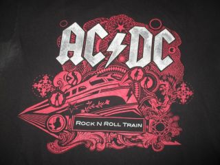 08 - 09 Ac Dc " Rock N Roll Train - Black Ice " Concert Tour (xl) Shirt Angus Young