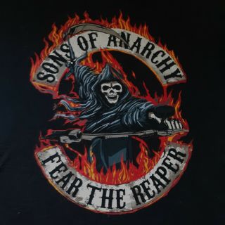 Sons Of Anarchy T Shirt Fear The Reaper Black Biker Motorcycle Xl Short Sleeve