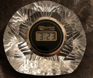 Vintage Rare 12oz Heavy Solid Waterford Crystal Standing Digital Clock Watch
