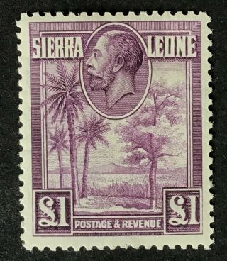 Sierra Leone George V 1932 £1.  00 Purple M/mint Sg 167.  (cat £180)