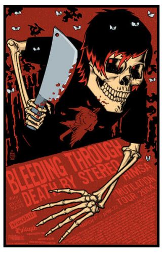 Bleeding Through Poster Concert Poster Brian Ewing 2004