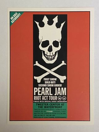 Pearl Jam Camden 2003 Announcement Flyer (not Poster,  Vinyl,  Ames,  Klausen)