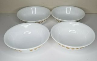 4 Corelle By Corning Butterfly Gold 6 1/4 " Soup Cereal Bowls