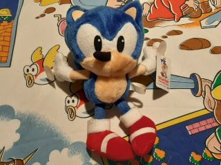 Rare 1995 Sega Sonic The Hedgehog Suction Cup Sonic Plush Toy Doll Vtg