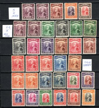 Malaya Straits Settlements 1934 Sarawak Selection To Mnh & Mlh Stamps
