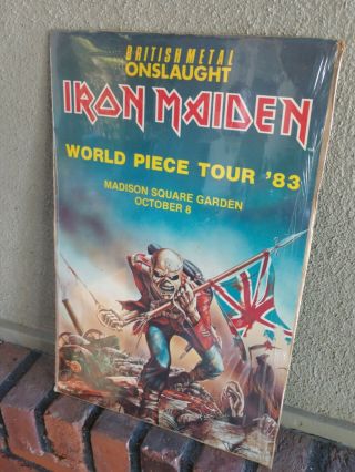 Vintage 1983 Iron Maiden World Piece Tour Poster Madison Square Garden