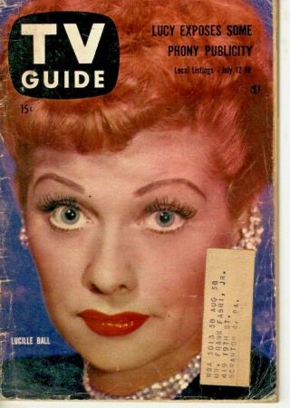 Vintage - Tv Guide June 12th 1959 - Lucille Ball - Very Good
