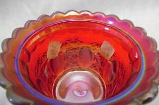 Imperial Carnival Glass Beaded Jewel 975 Ox/Cove Sunset Covered Dish 2