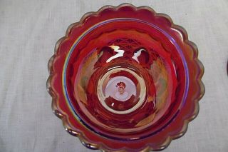 Imperial Carnival Glass Beaded Jewel 975 Ox/Cove Sunset Covered Dish 3