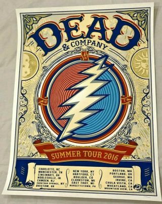 Dead & Company Vip Summer Tour 2016 Poster Dead And Co Grateful Dead John Mayer