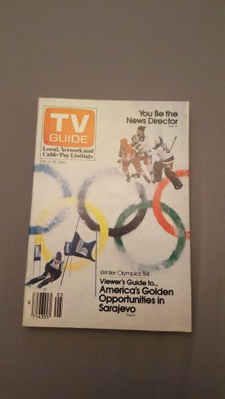 Tv Guide Feb.  4 - 10 1984 Winter Olympics L.  A.  Edition. ,