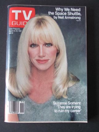 Vtg Mar14 - 20 1981 Tv Guide Suzanne Somers Neil Armstrong On The Space Shuttle,