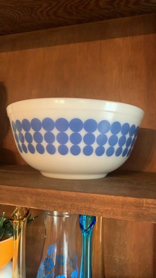 Vintage Pyrex Blue Polka Dot 403 Mixing Bowl