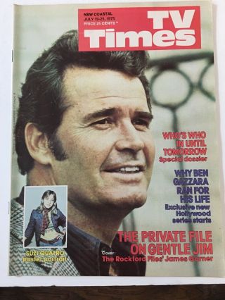 1975 James Garner Cover Suzi Quatro Tv Times Week Guide Regional Australia
