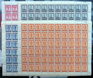 Southern Rhodesia 1947 Victory (4) Sheets Of 60 With 2d Variety See Below Ns731