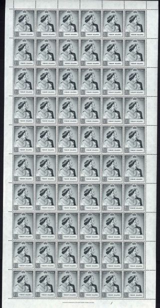 Virgin Is Sg125 Silver Wedding One Pound Black A U/m Complete Sheet Of 60