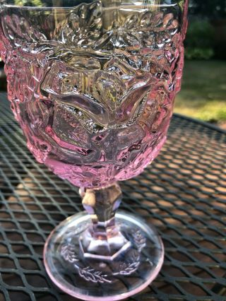Fenton L.  G.  Wright Madonna Inn Flat Rose Goblet Pink Wild Glass Wine Bar Cart