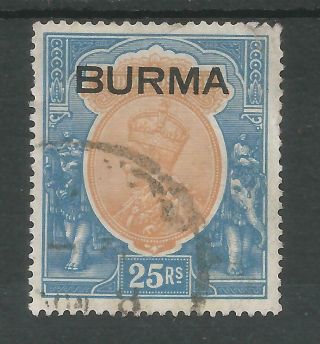 Burma Sg18 The 1937 Gv (in Crown Album) 25rs Orange & Blue Fine C.  £650