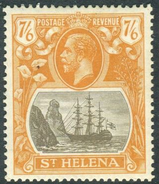 St Helena - 1922 - 37 7/6 Grey - Brown & Yellow - Orange.  A Mounted Example Sg 111
