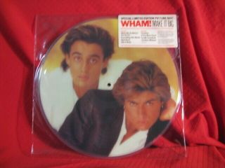 Wham Make It Big 1985 Cbs Columbia Limited Edition Picture Disc Lp Record -