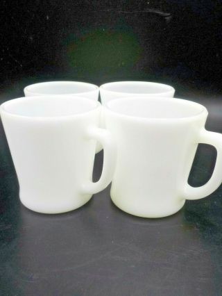 4 Vtg Anchor Hocking D Handle Coffee Cups Mugs After Fire King Classic Diner Exc