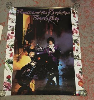 Prince Orig.  Purple Rain 1984 Large Record Store Promo Poster 32 /12 " L X 25 " W