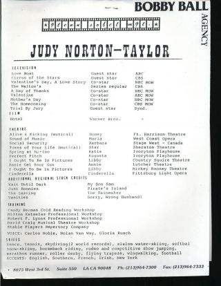 Judy Norton - Taylor - 8x10 Headshot Photo w/ Resume - The Waltons - Stargate SG - 1 2