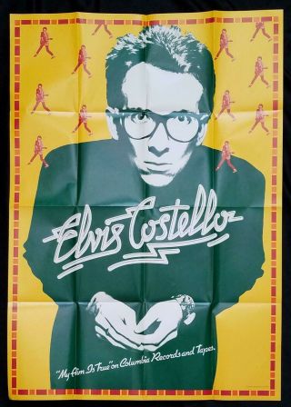 Rare Elvis Costello Promo Poster For 1977 Album " My Aim Is True "